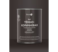 Грунт-эмаль 3 в 1 Elcon глянцевая темно-коричневая RAL 8019 0,8 кг 00-00750066 33820819