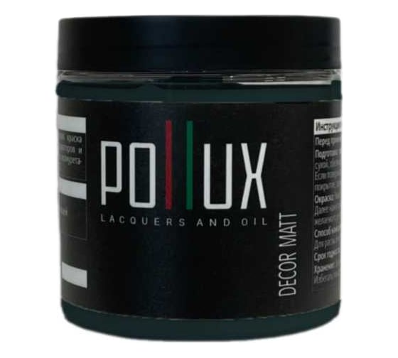 Краска для мебели Pollux Decor Matt для кухни, дерева, декора, акриловая, без запаха, матовая, быстросохнущая, объем 500 мл, цвет зелёно-синий (RAL 5001) PDM-5001-05L