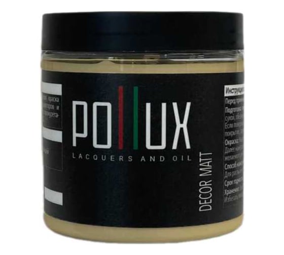 Краска для мебели Pollux Decor Matt без для кухни, дерева, декора, акриловая, запаха, матовая, быстросохнущая, объем 500 мл, цвет бежевый (RAL 1001) PDM-1001-05L