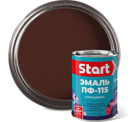 Универсальная эмаль Сайвер ПФ-115 Старт шоколадная 0,8кг 4690681017068