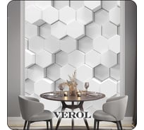 Фотообои 3d Verol на стену, флизелиновые, Шестиугольники 3D, 200x283 см, 5.66 кв. м, водостойкие, обои для кухни, моющиеся, виниловые 258-ФФО-04777