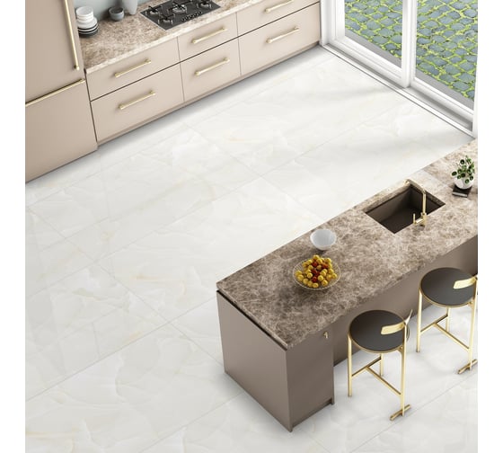 Керамогранит Realistik Predo Onyx бежевый, под мрамор 60x120, 1,44 кв.м Predo120, Realistik