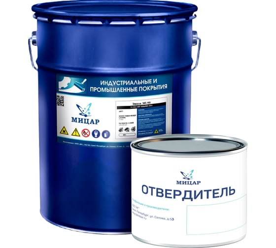 Антикоррозийная эмаль для подводного борта Мицар ЭП-46 20 кг 0,4 кг, серая УТ000010775