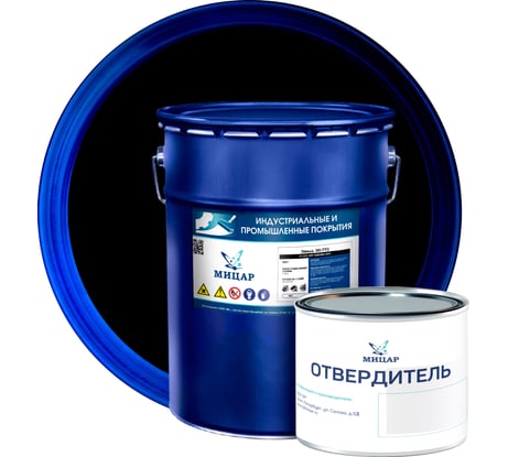 Химостойкая эмаль по металлу Мицар ЭП-773 20 кг 0,4 кг, черная УТ000010767