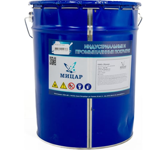 Кислотостойкая эмаль Мицар ХВ-785 20 кг серый 442