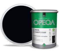 Эмаль акриловая ОРЕОЛ матовая, чёрная, 1.1 кг 85907
