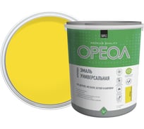 Эмаль акриловая ОРЕОЛ глянцевая, жёлтая, 2.5 кг 85889