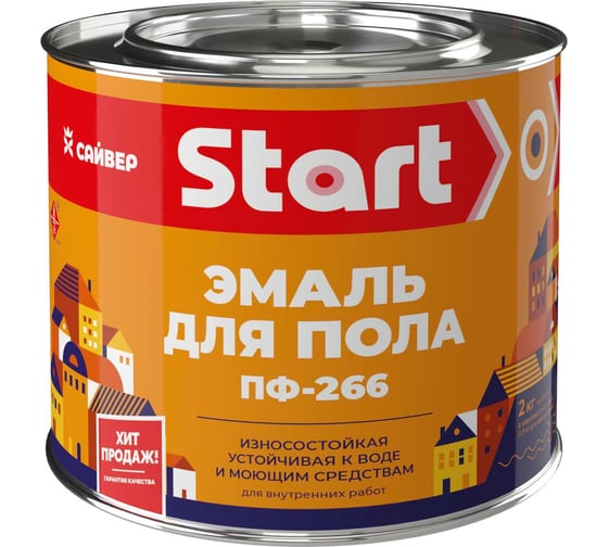 Эмаль для пола ПФ-266 Start золотисто-коричневая, 1.8 кг 4690681030616