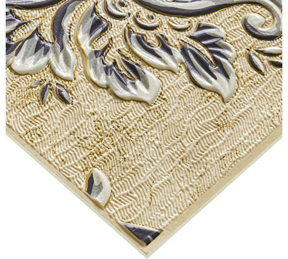 Комплект 5 шт 3D панель для стен LAKO DECOR, Барокко цвет Бежево-серый, 70x70см, толщина 6мм LKD-5-XY-A02-КО