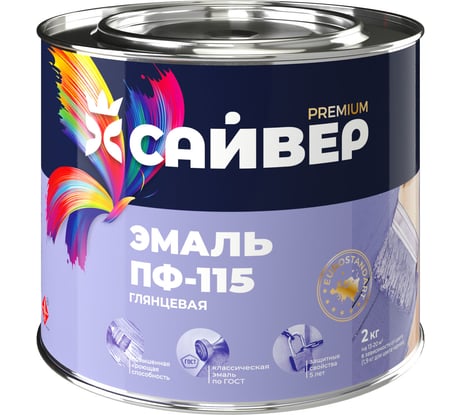 Эмаль САЙВЕР ПФ-115 слоновая кость 1.8 кг 4690681031415