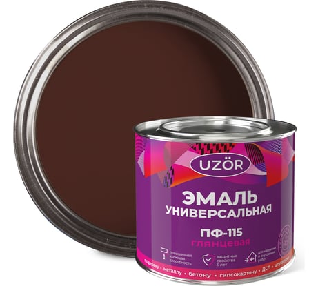 Эмаль ПФ-115 шоколадная Сайвер "Узор" 1.8 кг 4690681037158