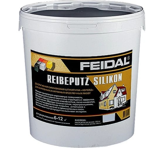 Штукатурка Feidal Silikon Reibeputz 1.5-2/2-2.5 мм 17 кг 20107