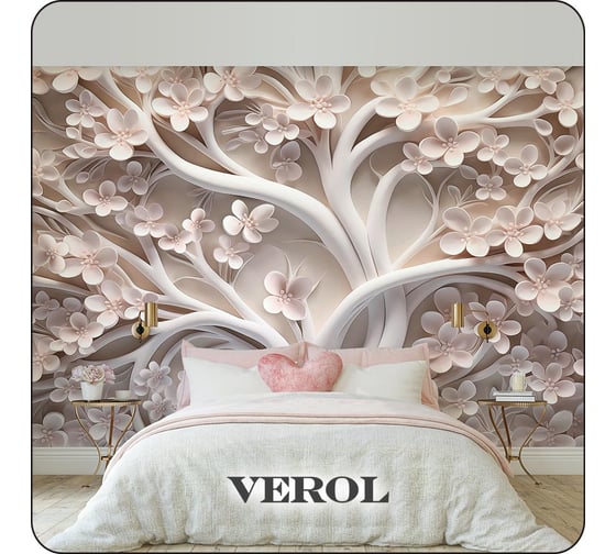 Фотообои 3D на стену флизелиновые Verol "Дерево" 500х283 см, 14.15 м2, водостойкие, обои для кухни моющиеся 291-ФФО-05874/ 1