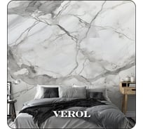 Фотообои 3D на стену флизелиновые Verol Серый мрамор 300x283 см, 8.49 м2, виниловые, водостойкие, обои для кухни моющиеся 283-ФФО-05918/