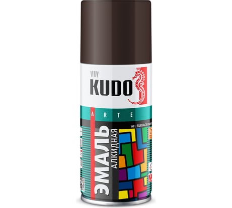 Эмаль универсальная KUDO коричневая RAL-8017 210 мл KU-1012.1