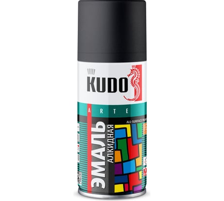 Эмаль универсальная KUDO черная матовая RAL-9005 210 мл KU-1102.1