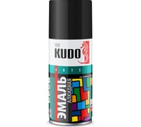 Эмаль универсальная KUDO черная глянцевая RAL-9005 210 мл KU-1002.1