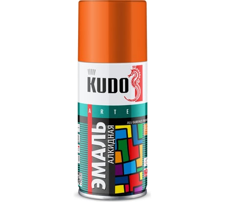 Эмаль универсальная KUDO оранжевая RAL-2004 210 мл KU-1019.1