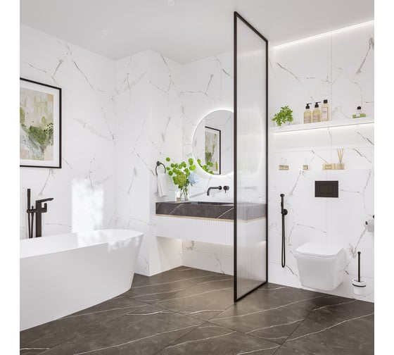 Керамогранит CULTO WHITE MARBLE 60x120 матовый, упаковка 1,44м2 УТ-99903675