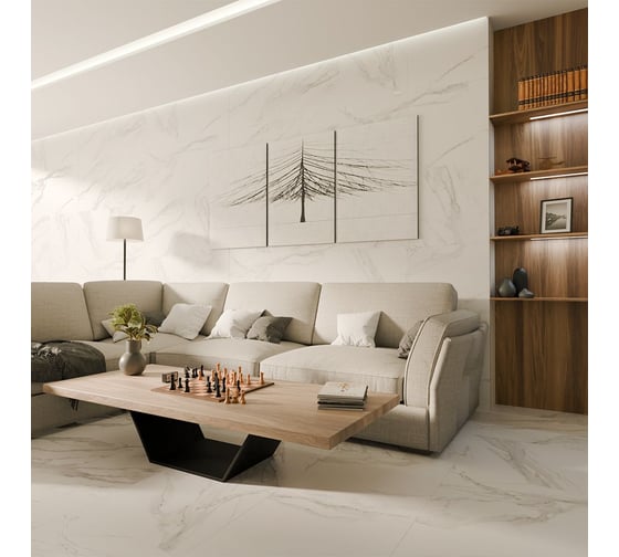 Керамогранит CULTO ROYAL STATUARIO 60x60 матовый, упаковка 1,44м2 УТ-99903943_1
