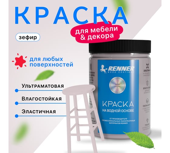 Краска для мебели и интерьера RENNER цвет: 510, 0,7 кг 0,7-510