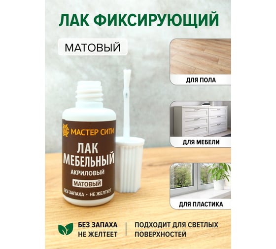 Лак для мебели Мастер Сити акриловый матовый 20 мл 2121002