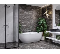 Керамогранит CULTO FORTE DEI MARMI ST LAUREN 30x60 матовый лапатированный, черный мрамор, упаковка 1,44м2 УТ-99903449