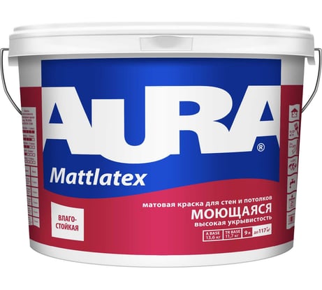 Краска Aura Mattlatex 9л K0340