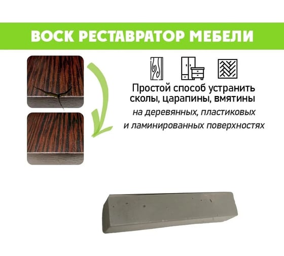 Мебельный воск Resmat ВМ-2, цвет бетон чикаго, блистер арт. 2076