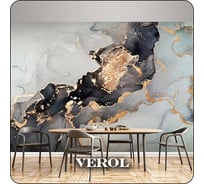 Фотообои 3D флизелиновые Verol Флюид Золото высота 2.83 м ширина 4 м обои моющиеся на стену 263-ФФО-05905/
