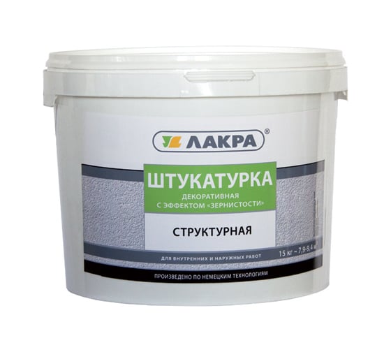 Штукатурка структурная декоративная "зернистая" (1.5 мм; 15 кг) Лакра 0007814 1