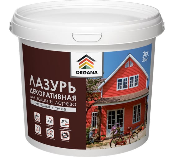 Декоративная лазурь Organa Coloured Varnish 3 кг, ваниль 106835 1
