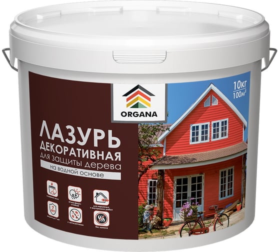 Декоративная лазурь Organa Coloured Varnish 10 кг, карамель 107225 1