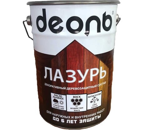 Лазурь декоративный деревозащитный состав Деоль Пепельный полуглянцевый 00032684