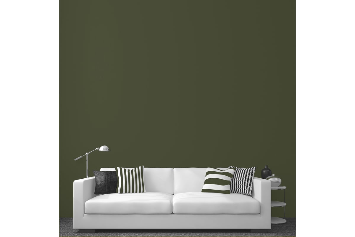 Краска для стен HUSKY INTERIO 7, Оливковый зеленый, 9 л 32749 ...