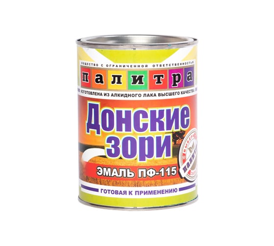 Эмаль Палитра Донские Зори черная ПФ-115 0,8 кг 4610001257790