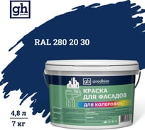 Краска колерованная для фасадов GOODHIM TN D2 RAL 280 20 30, водно-дисперсионная акриловая, матовая, 7 кг/4.8 л 10992