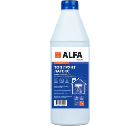 Топ Грунт AlfaBet Латекс 1 л, концентрат 20042