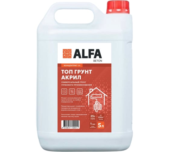 Топ Грунт AlfaBet Акрил 5 л, концентрат 20011