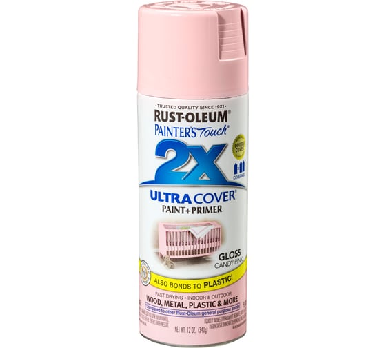 Универсальная акрило-алкидная эмаль RUST-OLEUM розовый леденец, глянц, спрей 0,34кг 249119