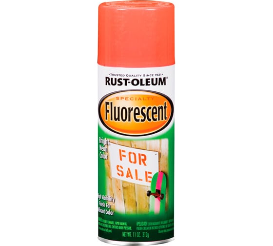 Флуоресцентная краска RUST-OLEUM красно-оранжевый, спрей 0,312кг 1955830