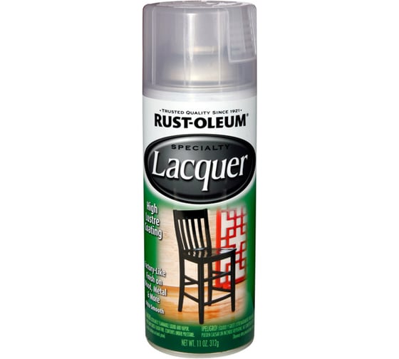 Высокоглянцевый прозрачный лак RUST-OLEUM, спрей 0,312кг 1906830