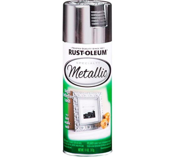Краска с эффектом яркого металлика RUST-OLEUM серебро, спрей, 0.312 кг 1915830