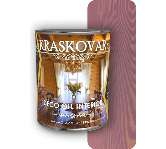 Масло для интерьера Kraskovar Deco Oil Interior Бургундия, 0.75 л 1266 1