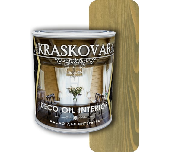 Масло для интерьера Kraskovar Deco Oil Interior бамбук, 0.75 л 1263