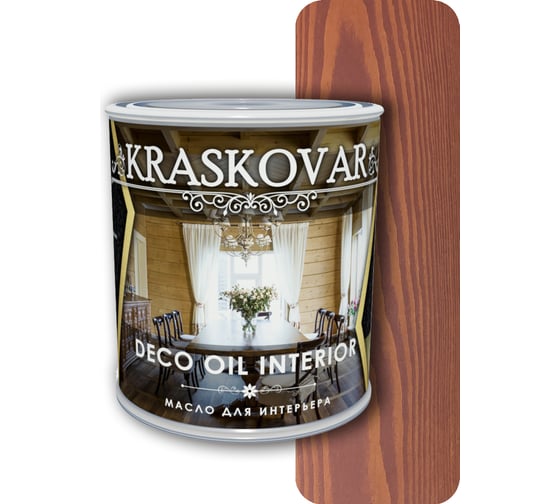 Масло для интерьера Kraskovar Deco Oil Interior вишня, 0.75 л 1262