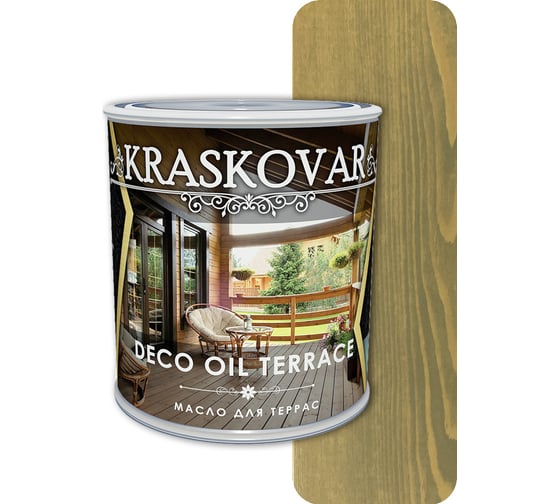 Масло для террас Kraskovar Deco Oil Terrace бамбук, 0.75 л 1279