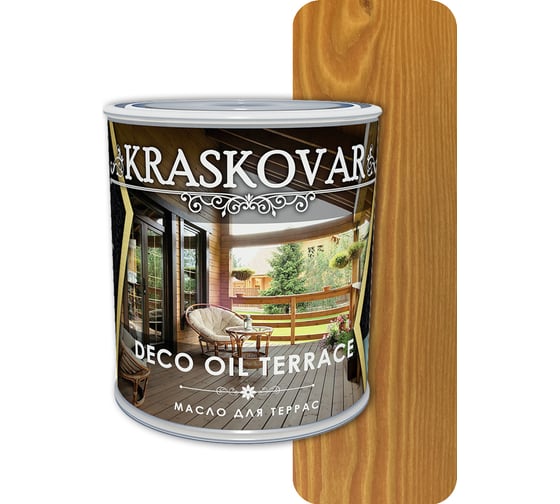 Масло для террас Kraskovar Deco Oil Terrace осенний клен, 0.75 л 1276