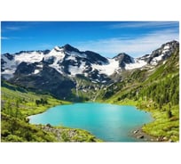 Флизелиновые фотообои на стену ООО Первое ателье горы природа, "Красивое озеро в горах", 400x270 см (ШхВ) pw150453-4