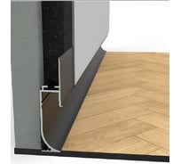 Плинтус теневой радиусный для подсветки ДИАЛ 2000 мм, 6063 Т6, черный матовый 4687205228215